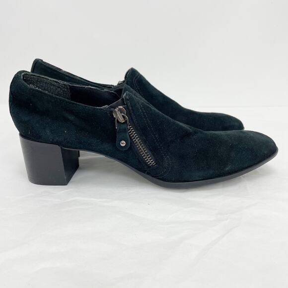 Munro Womens Annee Pump Heel Sz 8 Narrow Black Suede EUC - Picture 1 of 10